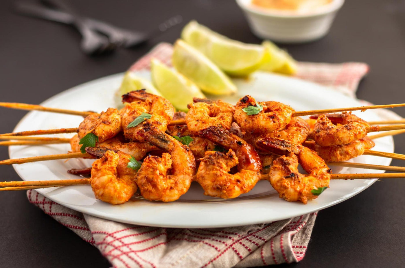 Gamberi satay alla piastra